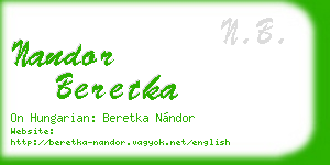 nandor beretka business card