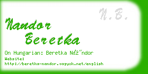 nandor beretka business card
